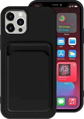 Productafbeelding van König Design hoesje, compatibel met Apple iPhone 12 Pro Max, plastic, zachte telefoonhoesje - telefoonhoesje, zwart