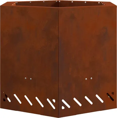 Produktbild von Rauchfreier Feuerkorb Braun 58 x 58 x 51 cm Wetterfeststahl