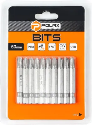 Zdjęcie produktu dla Zestaw bitów 50mm PH3 1/4 6150CRV (10 szt) Polax