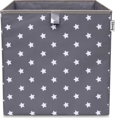 Produktbild von Lifeney Aufbewahrungsbox Kinder Würfel I Niedliche Spielkisten I Aufbewahrungskorb für Kinderzimmer I Kinder Aufbewahrungskiste I Bunte Spielzeugboxen (Dunkelgrau Stern)