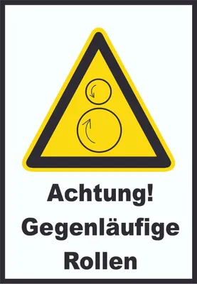 Produktbild von Achtung Gegenläufige Rollen A4 (210x297mm) Schild