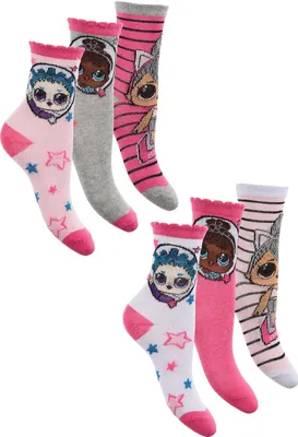 Produktbild von L.O.L. Surprise! Kinder Mädchen Socken 6 Paar Strümpfe Paket Set, Größe:23/26