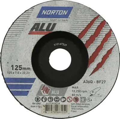 Produktbild von Aluminium Schruppscheibe Norton Ø 125x22,23 mm, 10 Stück