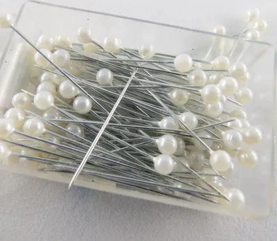 Produktbild von Stecknadeln 38 mm Perlmutt-Kopf ca. 100 Stück Stecknadel Dekonadel Rundkopf