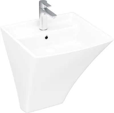 Produktbild von Monoblock Waschbecken 495x500 mm aus Hochwertigem Sanitär Keramik