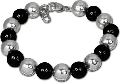 Immagine prodotto di Bracciale Amello da donna acciaio inossidabile Vetroceramica argento nero gioielli D2ESAX12S