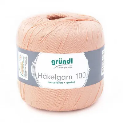 Produktbild von Gründl Häkelgarn 100 Filethäkeln 100% Baumwolle 100g/566m NS 1,5-2 mm Stärke 10 helles lachs (112)