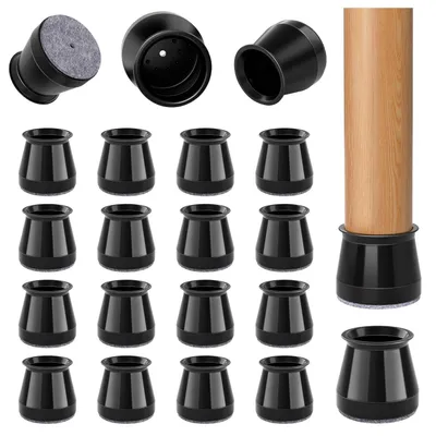 Productafbeelding van Omgoods- Stoelpootbeschermers 32 Stuks - Siliconen/Rond - Viltglijders - Voor Hardhouten Vloeren - Antislip - Geschikt voor Pootdiameters 23-32 mm - Meubelpootbeschermers