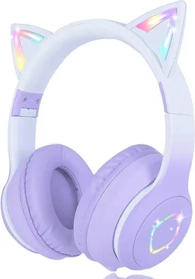 Produktbild von Kinderkopfhörer mit Katzenohren und LED Licht, Faltbar, Bluetooth Stereo