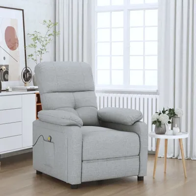 Image de The Living Store Fauteuil de massage gris clair Tissu