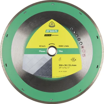 Produktbild von Klingspor DT 900 FL Diamanttrennscheiben, 200 x 1,6 x 30 mm 1,6 x 7 mm, geschl. Rand m. Laserschlitzen Reduzierring 25,4