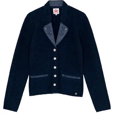 Produktbild von Elena Damen Strickjacke Janker Trachten jacke, Farbe:Dunkelblau, Größe:36/S