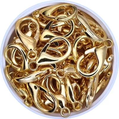 Produktbild von Karabinerhaken Verschluss 12 mm, 50 Stück, goldfarben