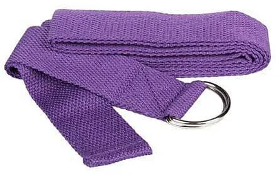 Produktbild von Yogagurt aus 100 % Baumwolle, lila, 183 cm x 3,8 cm, mit doppelter Metallschnalle