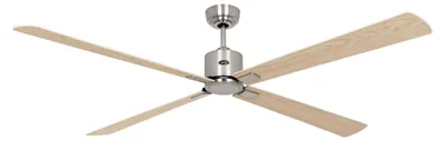Produktbild von Energiespar Deckenventilator mit Fernbedienung Eco Neo III WiFi 180 cm Chrom gebürstet Flügel Ahorn / Buche