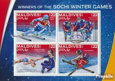 Produktbild von Briefmarken Malediven 2016 Mi 6394-6397 Kleinbogen (kompl. Ausg.) postfrisch Winterspiele in Sotschi