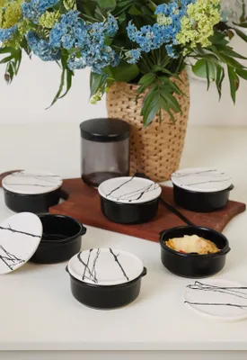 Produktbild von Hermia Concept, X00017429, Aufbewahrungsbox-Set (12-teilig), Schwarz, 100 % KERAMIK-STEINZEUG, 4 x 10 cm