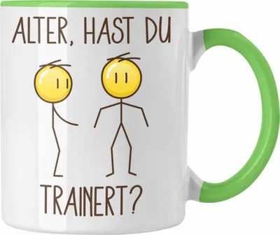 Produktbild von Trendation - Hast Du Trainiert Tasse Geschenk Fitness Lustiges Bodybuilder Geschenk Humor (Grün)