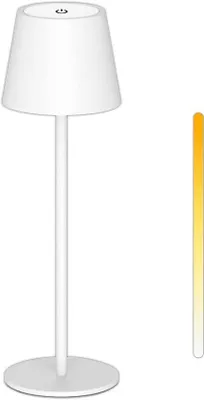 Productafbeelding van Draadloze LED Tafellamp - Wit - Oplaadbaar en Dimbaar - Voor Binnen en Buiten