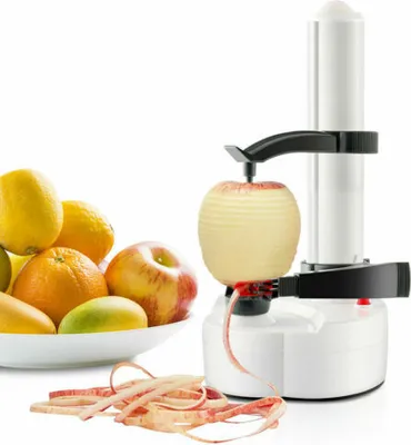 Produktbild von Topchances Elektrischer Kartoffelschäler Apfelschäler Gemüseschäler Obstschäler Elektro Schäler für Obst & Gemüse, Edelstahl-Klinge （Weiß）