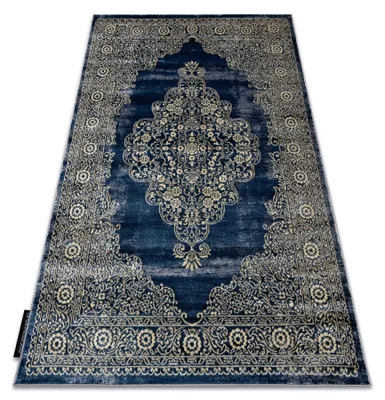 Imagen del producto de Alfombra DE LUXE moderna 474 Ornamento - Structural oscuro / oro azul 180x270 cm