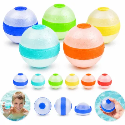 Produktbild von 12 wiederverwendbare Wasserbomben,selbstschließendes Silikon,mit Netzbeutel, Wasserbomben-Set, geeignet für Kinder, Erwachsene, Strand, Pool-Partys