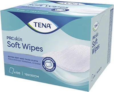 Produktbild von TENA Soft Wipes 135 Stück 19 x 30 cm
