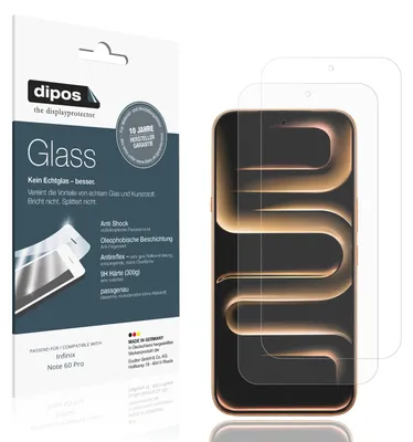 Produktbild von 2x Schutzfolie für Infinix Note 60 Pro matt - Anti-Shock 9H Folie dipos Glass Kunststoffglas