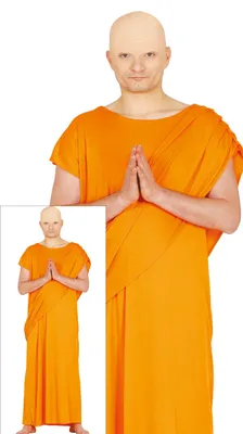 Produktbild von Mönch Mystisches Gewand Serene Kostüm Für Karneval Religiöse Inspiration Spiritueller Charme Seltsamer Zauberer Träne Buddhistische Traditionen Fasching Tunika, Größe: 48 - 50 (M) Farbe: Orange