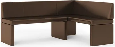 Obrázek produktu pro Grekpol rohová lavice Olga - kuchyňská lavice rohová sedačka rohová sedačka Imitace kůže snadná údržba, 168x128cm  hnědá pravá