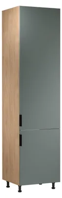 Obrázek produktu pro Skříň na vestavnou lednici SALERNO - šířka 60 cm, dub / zelená, pravé provedení