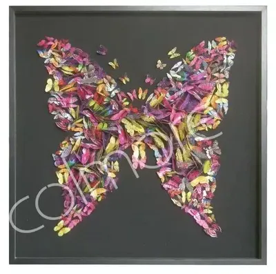 Immagine prodotto di Decorazione da parete, farfalle multicolore, 120x120x6 cm