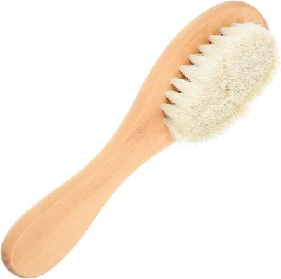 Produktbild von Wiederverwendbare Teppich- und Wäschebürste mit weichen Ziegenhaarborsten zur Fleckenreinigung von Kleidung