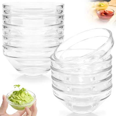 10er Set Glas-Schälchen, 7,5 cm, 75 ml, rund, stapelbar