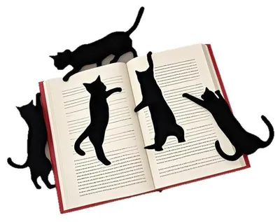Productafbeelding van INF Metalen Kat Boekenlegger Set van 5 – Schattige Zwarte IJzeren Kat Pagina Markers, 17cm x 9cm, Decoratieve Leesaccessoire