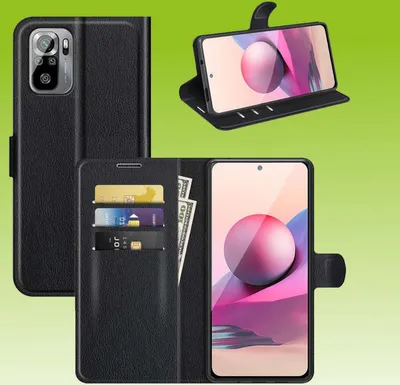 Produktbild von Pre Xiaomi Redmi Note 10 Pro mobilný telefón puzdro peňaženka Premium Black Ochranný kryt puzdro kryt prípady príslušenstvo