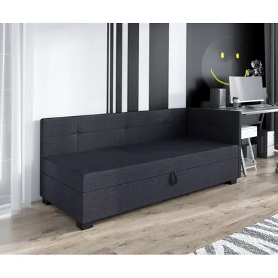 Obrázok produktu pre Jednolôžková posteľ 80x195 LEJLA PLUS 1 s úložným priestorom - tmavá šedá