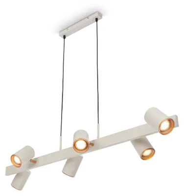 Immagine prodotto di Briloner ERA Lampadario a sospensione, orientabile, attacco GU10, 6 luci, grigio chiaro, 110 x 24,9 x 120 cm