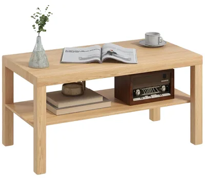 Image de Table basse, design minimaliste, rangement pratique, beige