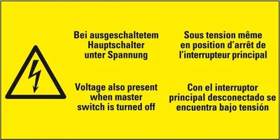 Produktbild von Dreifke® Aufkleber I Warn-Kombischild Bei ausgeschalt.Hauptschalter unter...,...