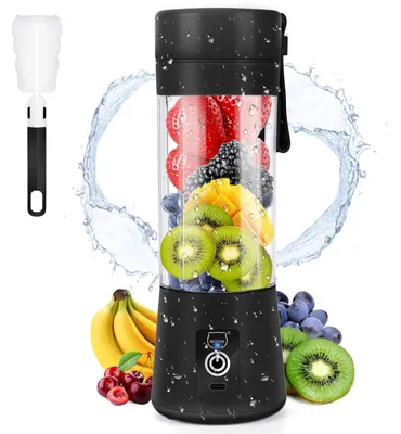 Tragbarer Mini-Mixer mit 6 Klingen, 350 ml, schwarz, BPA-frei, USB