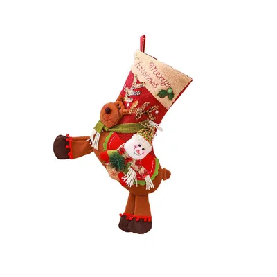Produktbild von Heikoeco® Weihnachtsstrumpf Dekoration, Festliche Strümpfe mit Weihnachtsmann & Schneemann, Ideal für Weihnachtsbaum, Fenster & Geschenkverpackung, 44