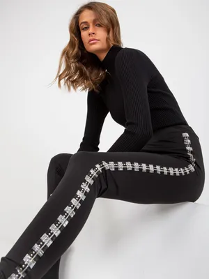 Zdjęcie produktu dla Vikki legginsy damskie całe czarne L/XL