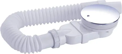 Productafbeelding van Afvoergarnituur douche 90 mm - Extra platte afvoer afvoergat set voor douchebak - Sifon met geurstop - Haarzeef - Flexibele slang