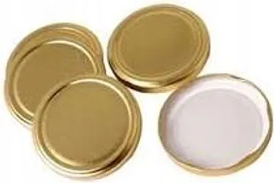 Immagine prodotto di Coperchi dorati per barattoli Ø66mm, set da 10 - Coperchi robusti per barattoli per conserve, accessori per conserve