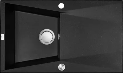 Produktbild von Design Granitspüle 1 Becken mit Abtropffläche Schwarz
