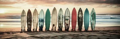 Produktbild von Leinwandbild Surfboards 150x50 cm