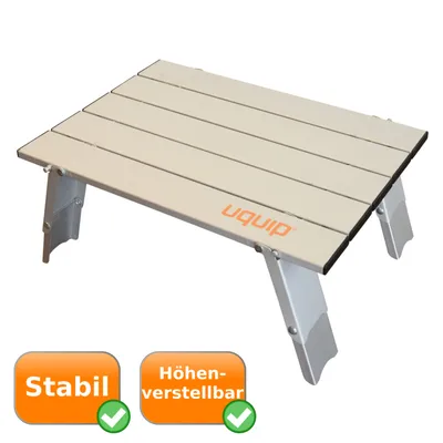 Produktbild von Stabiler Aluminium Falttisch mit 2 wählbaren Höhen, Campingtisch Uquip 244110