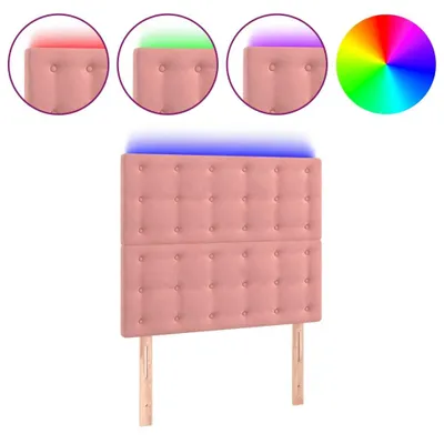 Imagen del producto de vidaXL Cabecero LED rosa, 80x5x118/128 cm, terciopelo