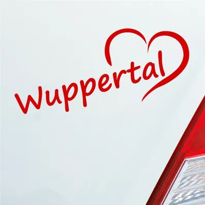 Produktbild von Auto Aufkleber Wuppertal Herz Stadt City Liebe Love Heart 19,5x8 cm Rot Sticker Heckscheibenaufkleber